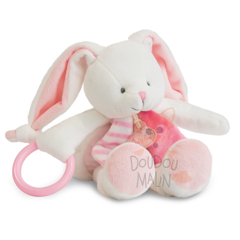 Les tendres pantin dactivité lapin rose blanc 